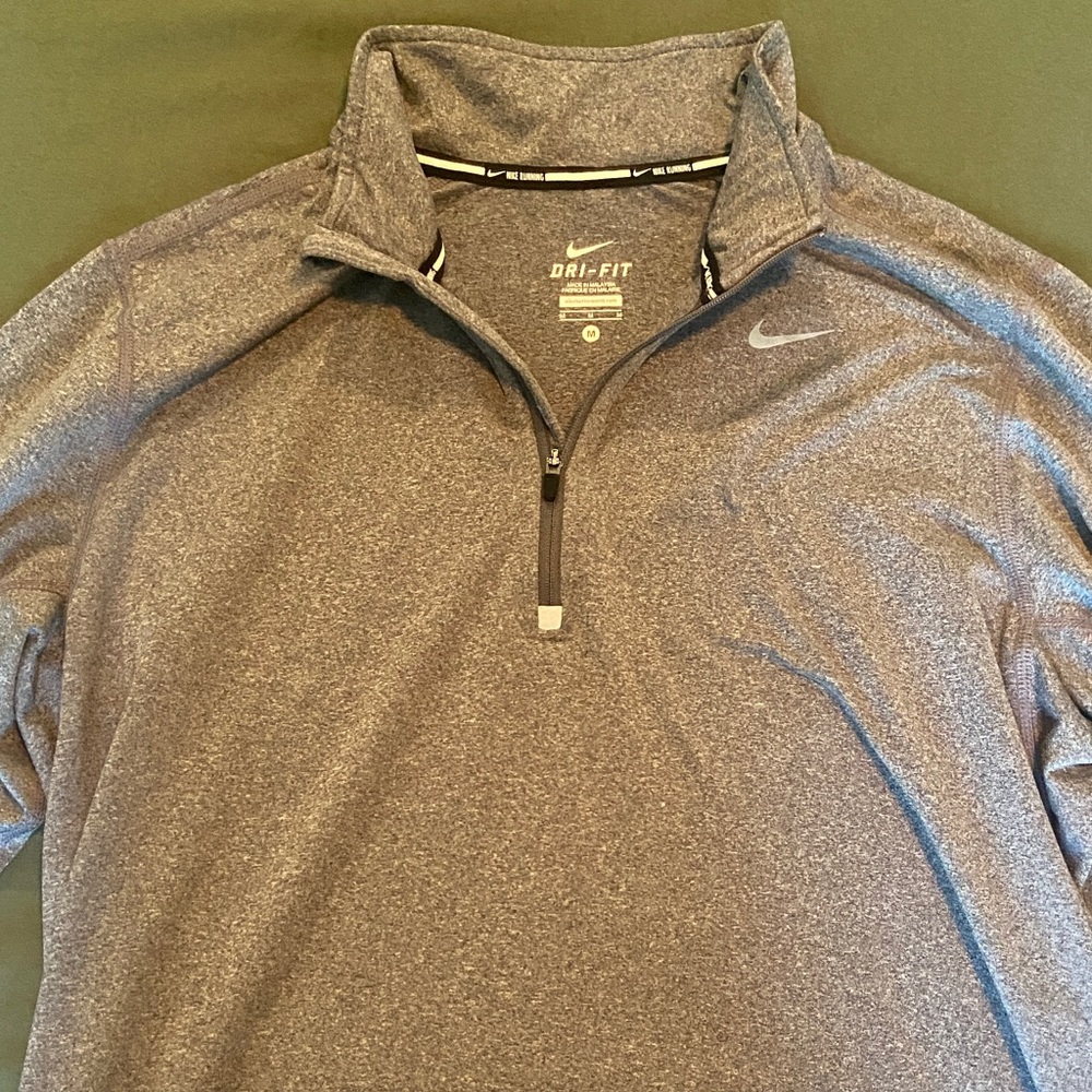 Nike Heather Gray Dri-FIT Quarter-Zip Top